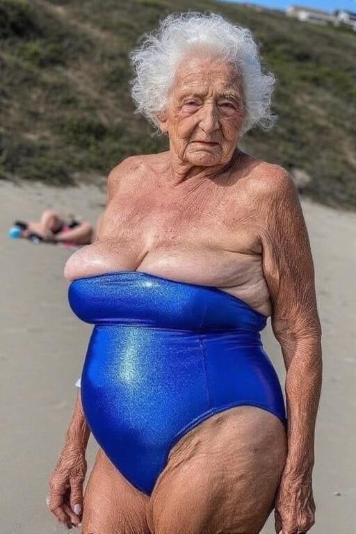 Grannies in Strapless One piece Bathing Suits