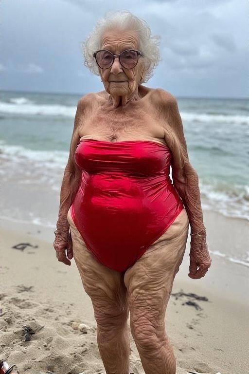 Grannies in Strapless One piece Bathing Suits