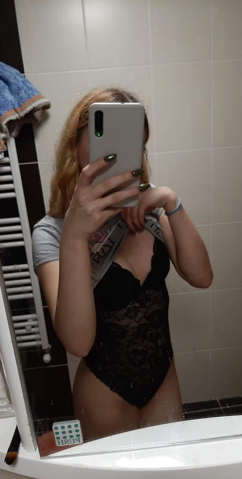 Skinny Polish Paulina in black lingerin EXPOSED
