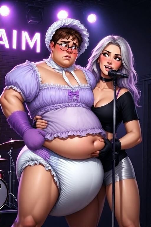 Ai adulto bebê e fraldas de arte realista mistura