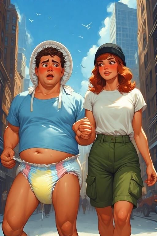Ai adulto bebê e fraldas de arte realista mistura