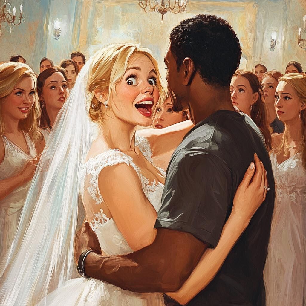 Desculpe mano, parece que um homem negro está levando sua noiva esta noite