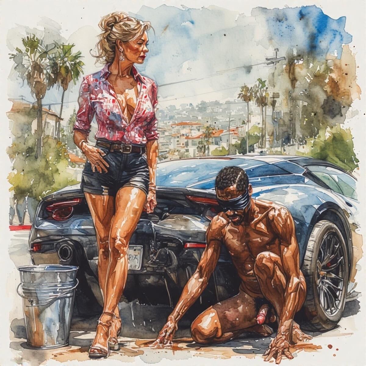 AI Femdom Drawings: White Oaks Fitness Club for Superior Women
