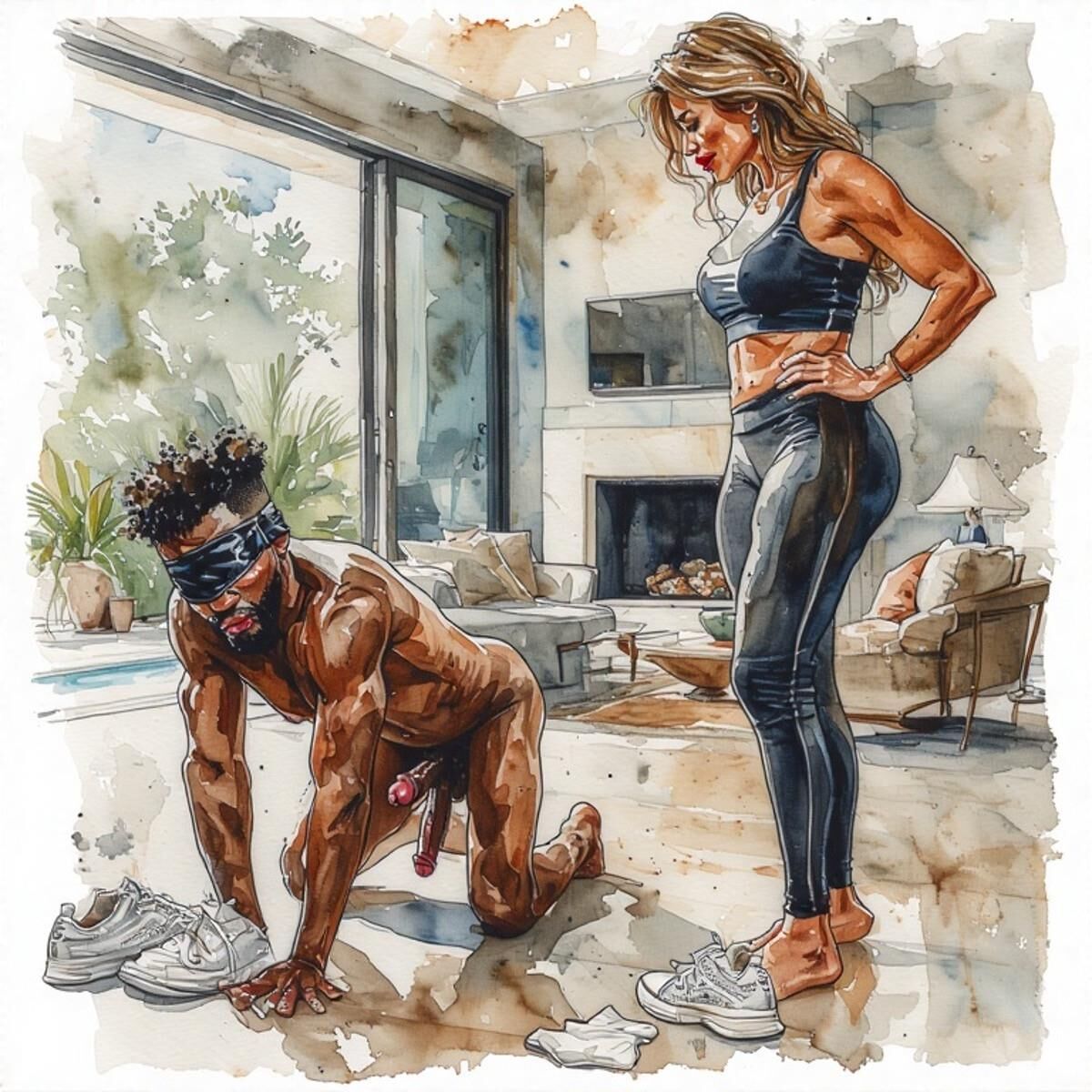 AI Femdom Drawings: White Oaks Fitness Club for Superior Women