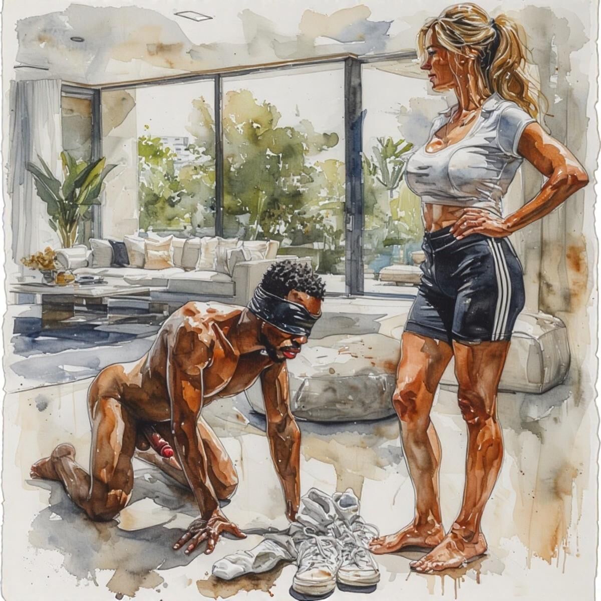 AI Femdom Drawings: White Oaks Fitness Club for Superior Women