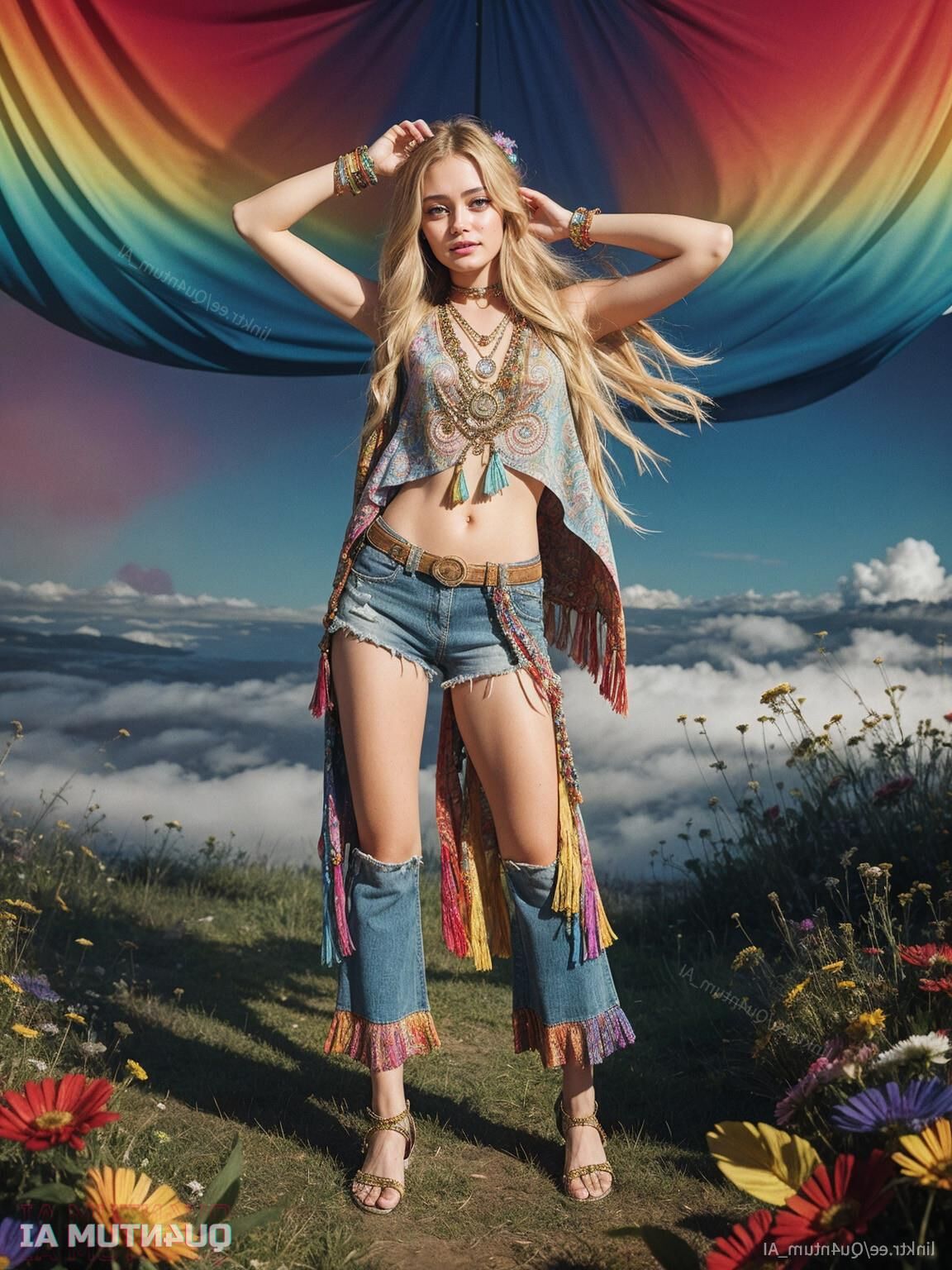 AI Ella Purnell # Summer Hippie Fallout Jinx Festival Armpit