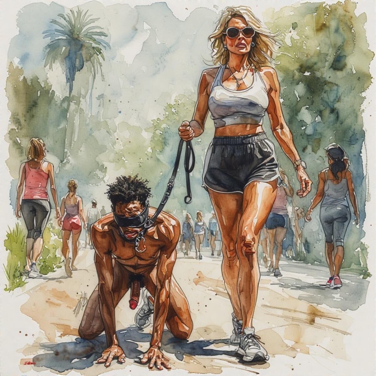AI Femdom Drawings: White Oaks Fitness Club for Superior Women