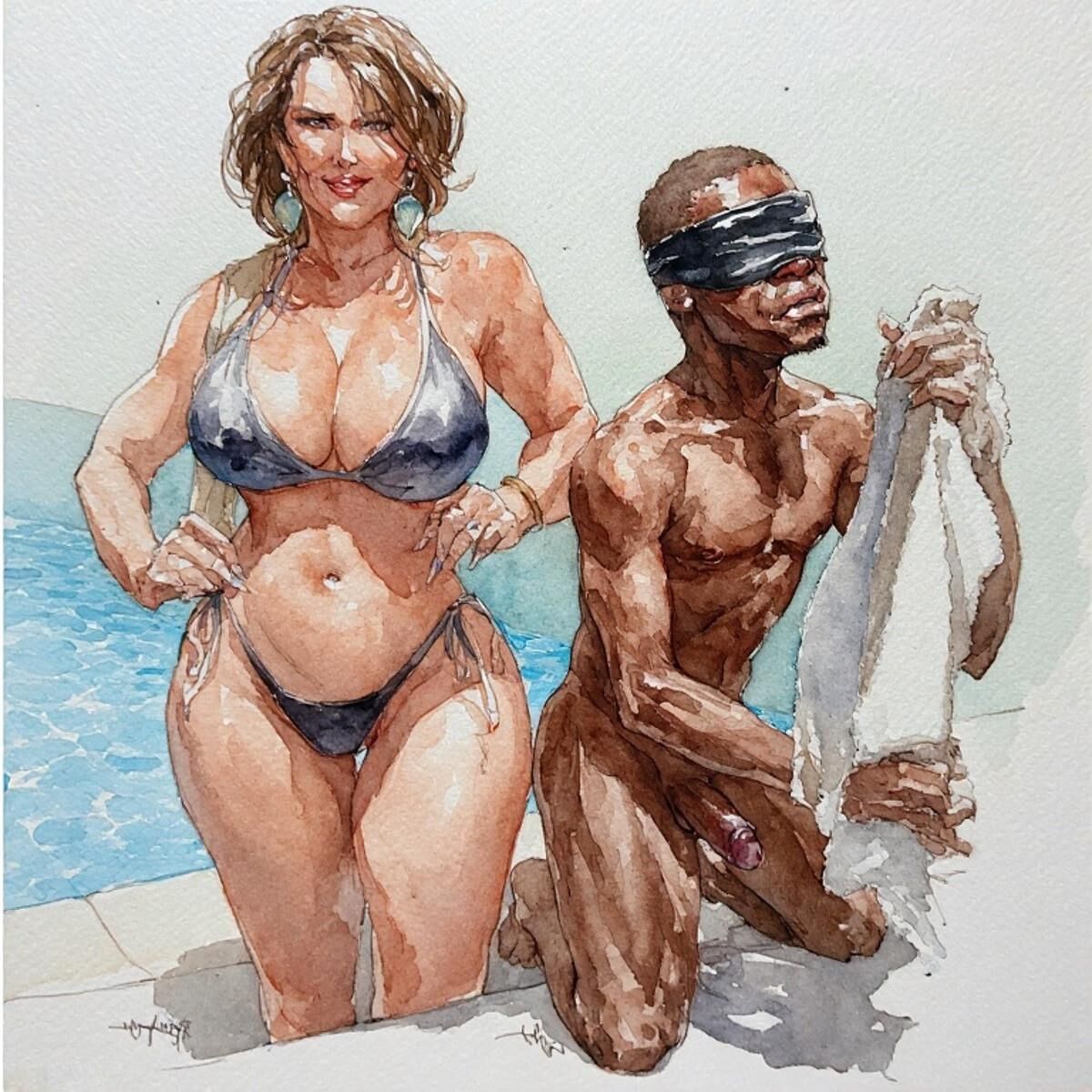 AI Femdom Drawings: White Oaks Fitness Club for Superior Women