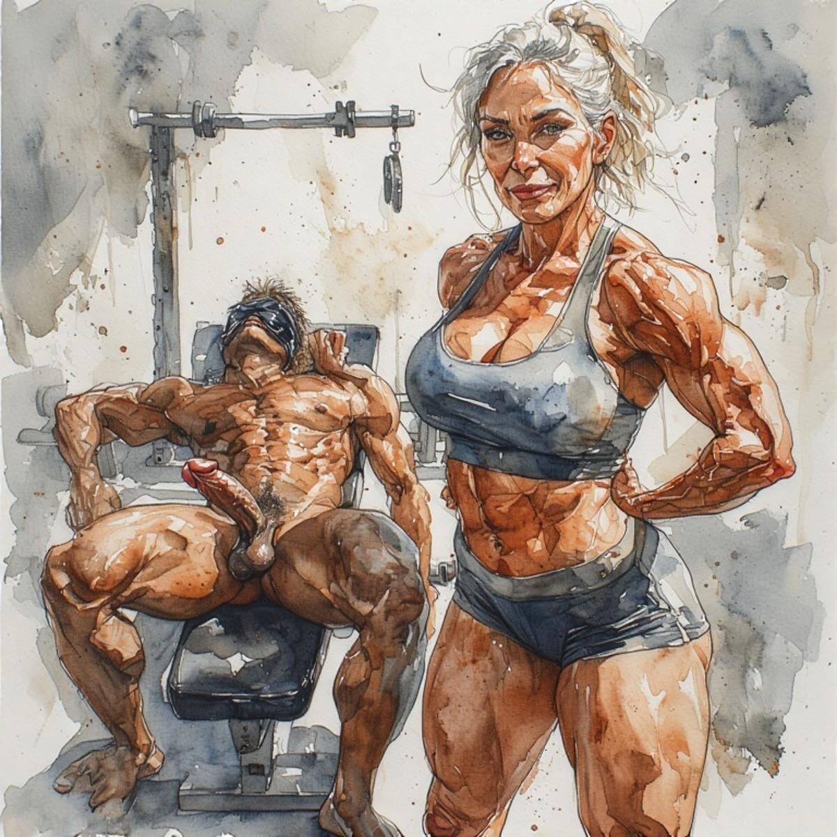 AI Femdom Drawings: White Oaks Fitness Club for Superior Women