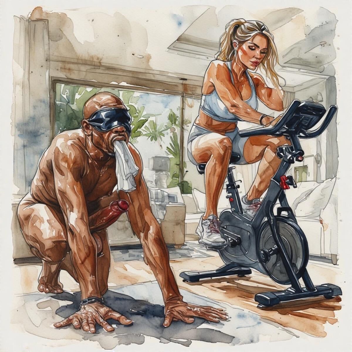 AI Femdom Drawings: White Oaks Fitness Club for Superior Women