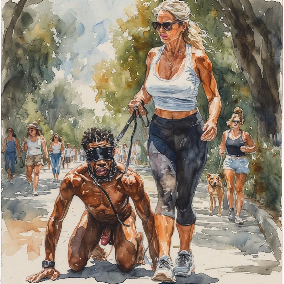 AI Femdom Drawings: White Oaks Fitness Club for Superior Women