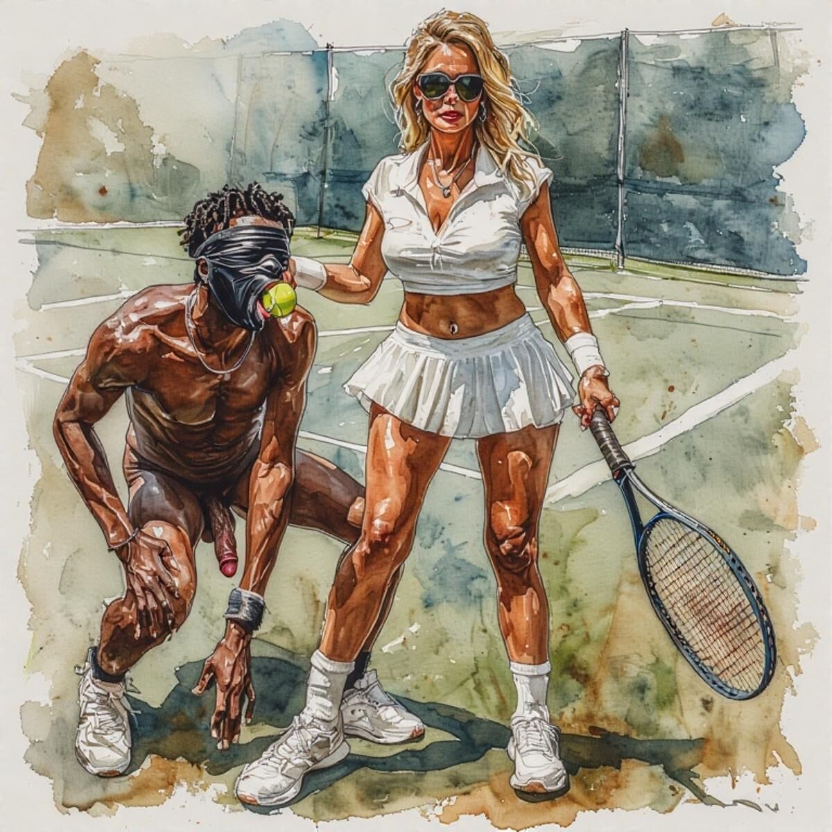 AI Femdom Drawings: White Oaks Fitness Club for Superior Women