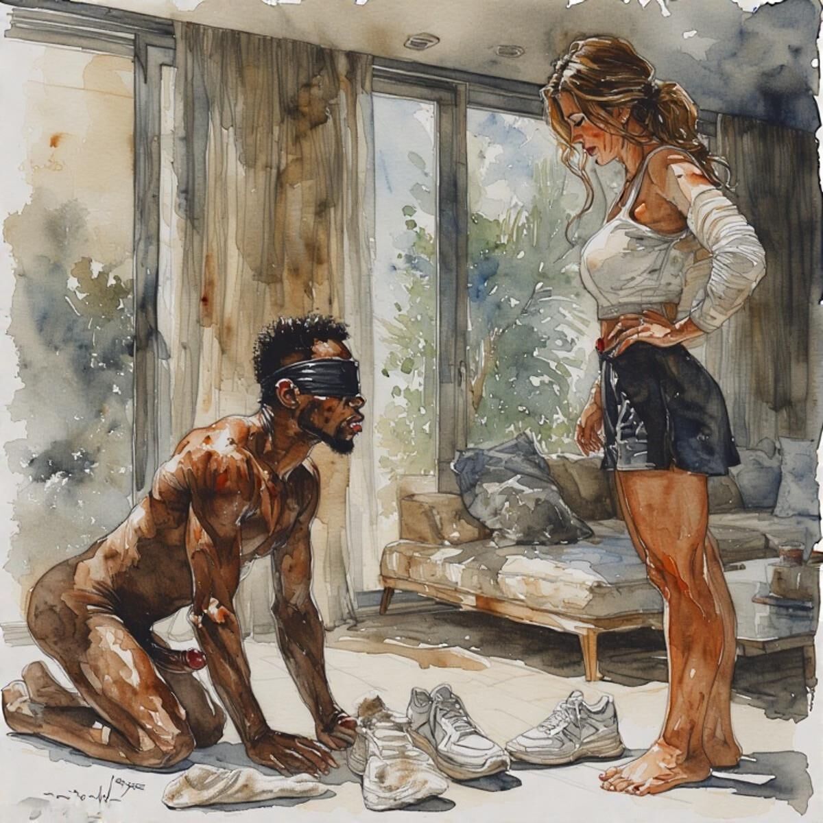 AI Femdom Drawings: White Oaks Fitness Club for Superior Women