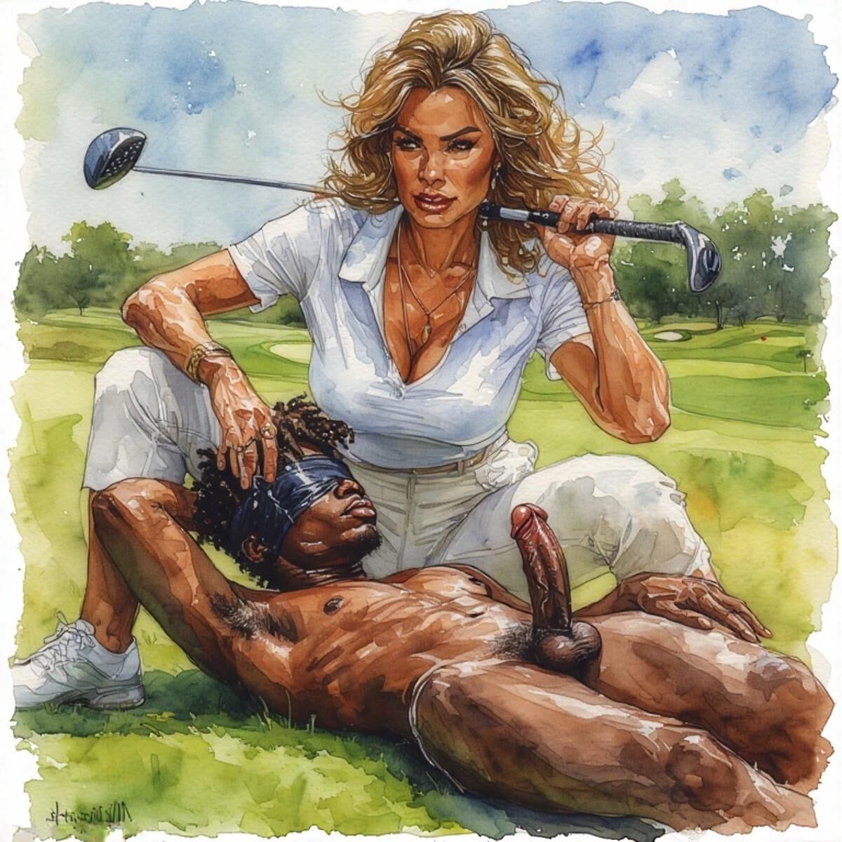 AI Femdom Drawings: White Oaks Fitness Club for Superior Women