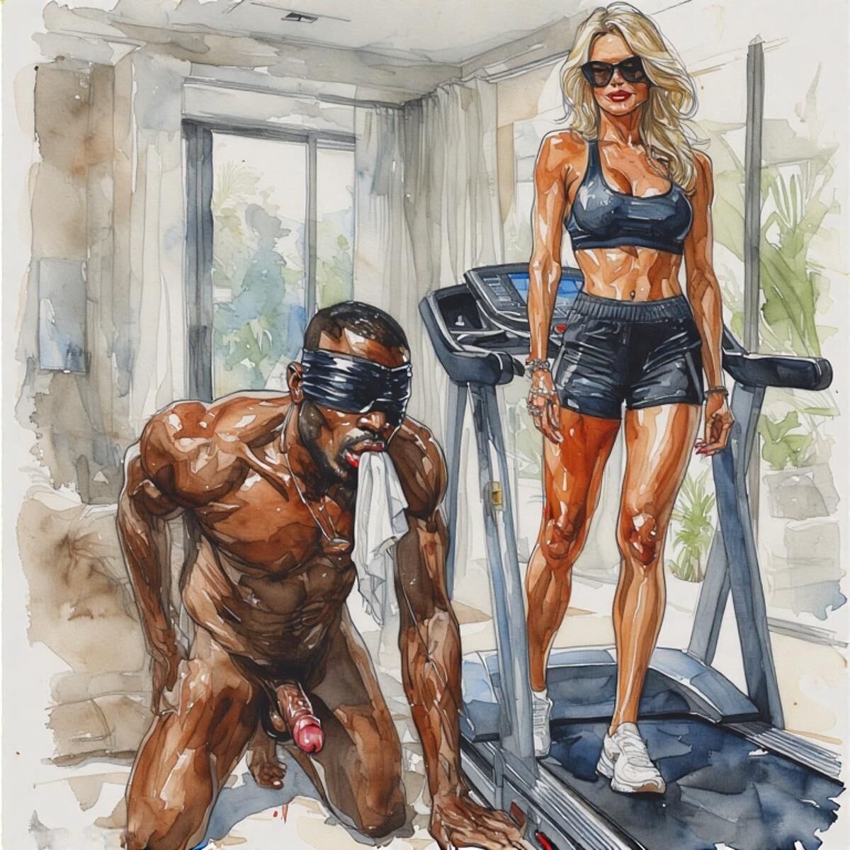 AI Femdom Drawings: White Oaks Fitness Club for Superior Women