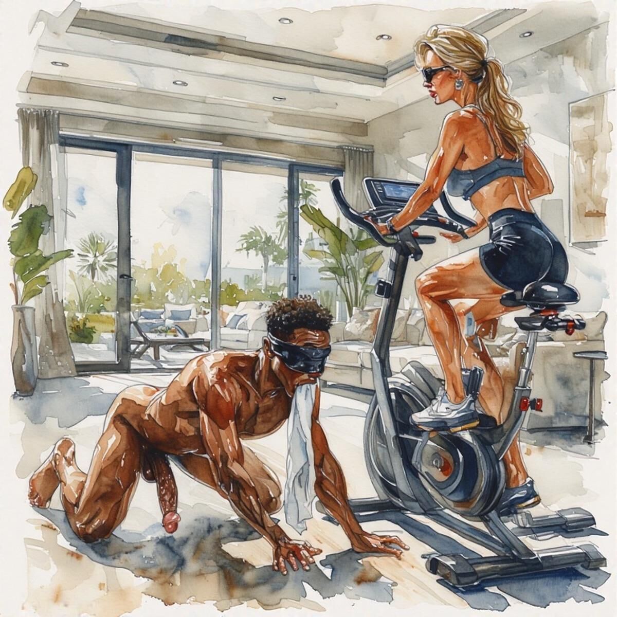 AI Femdom Drawings: White Oaks Fitness Club for Superior Women
