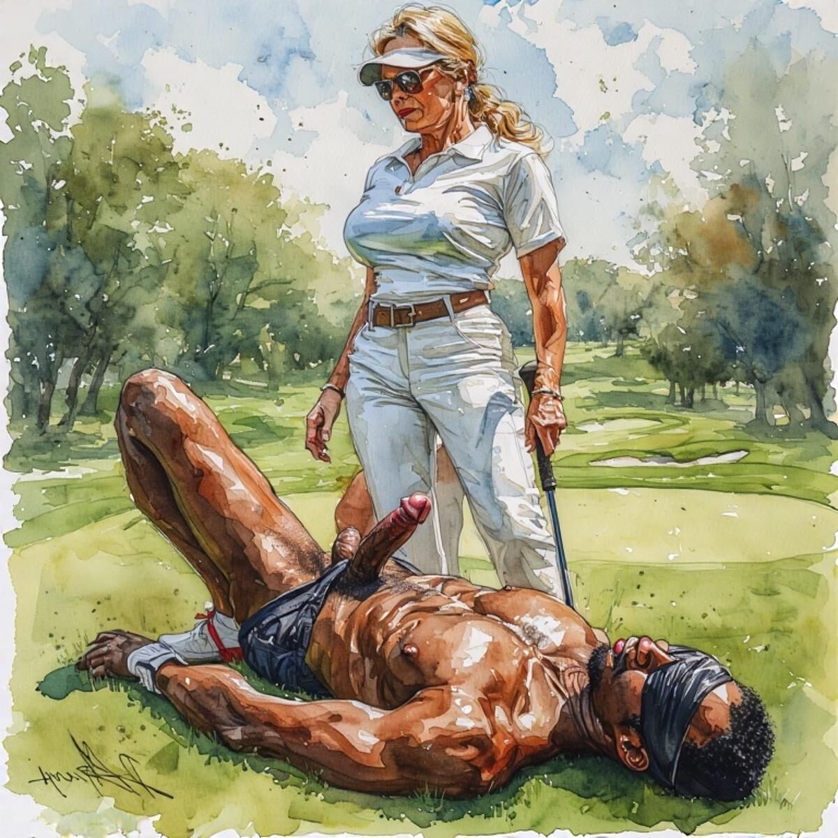 AI Femdom Drawings: White Oaks Fitness Club for Superior Women