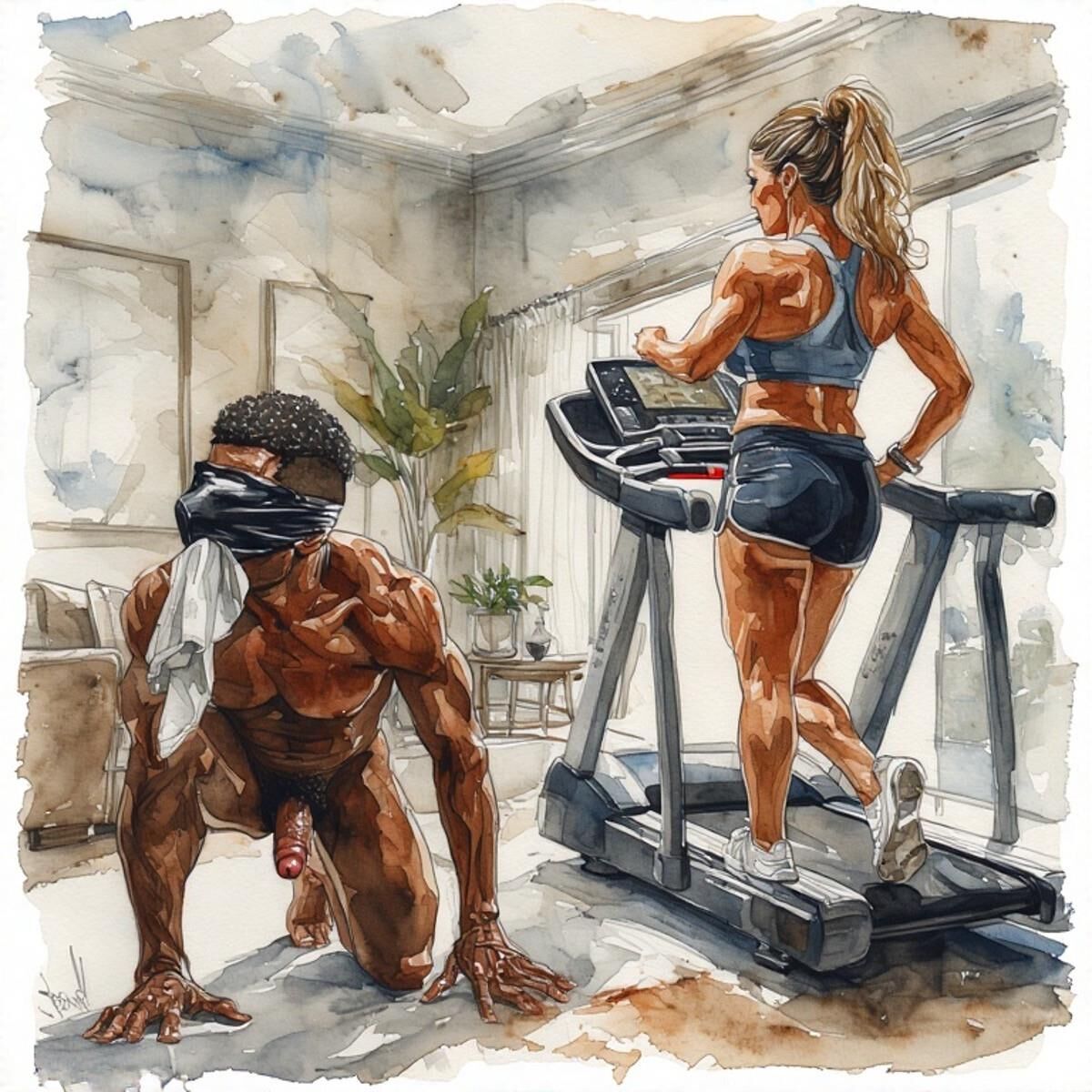 AI Femdom Drawings: White Oaks Fitness Club for Superior Women