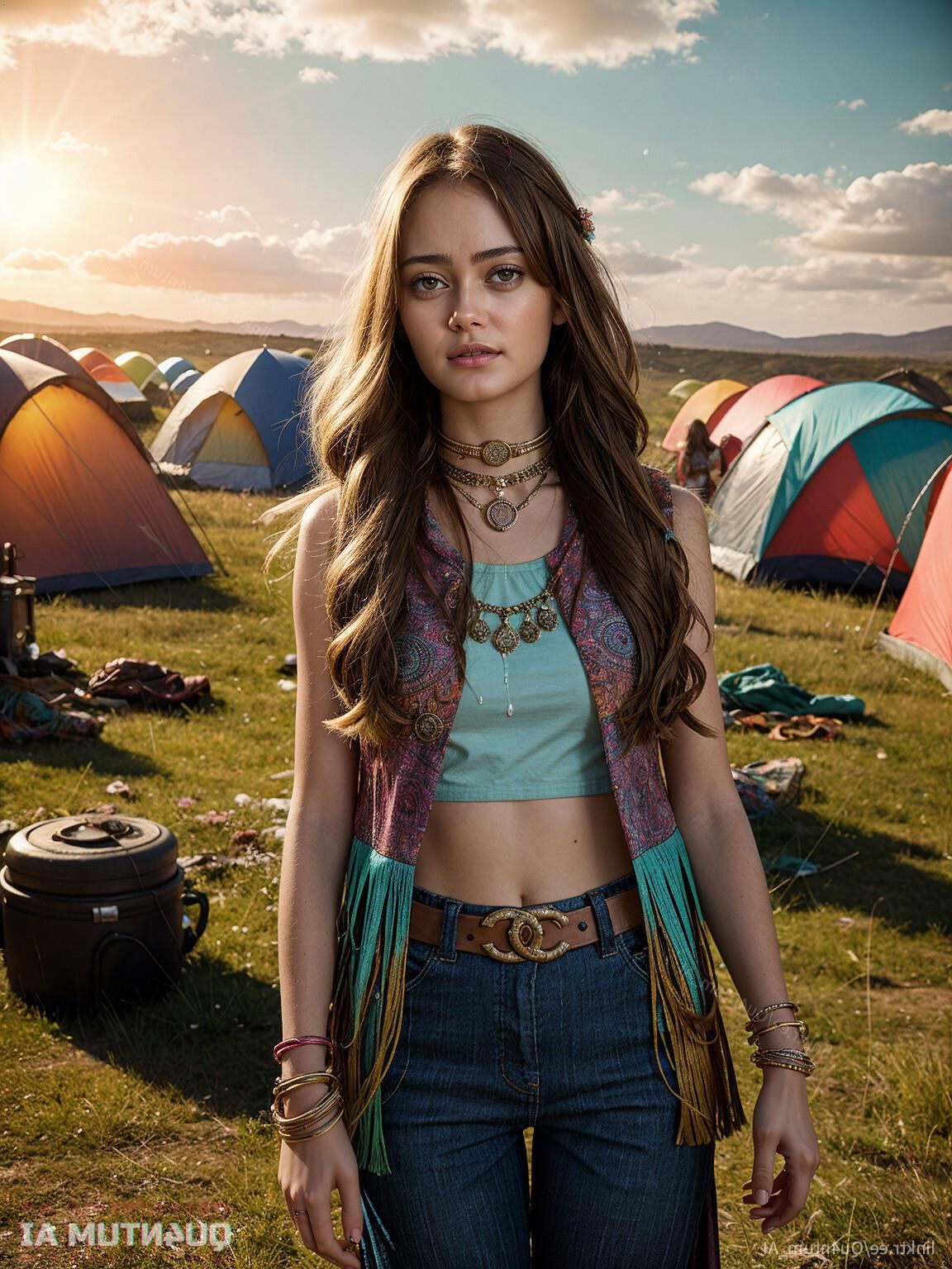 AI Ella Purnell # Summer Hippie Fallout Jinx Festival Armpit