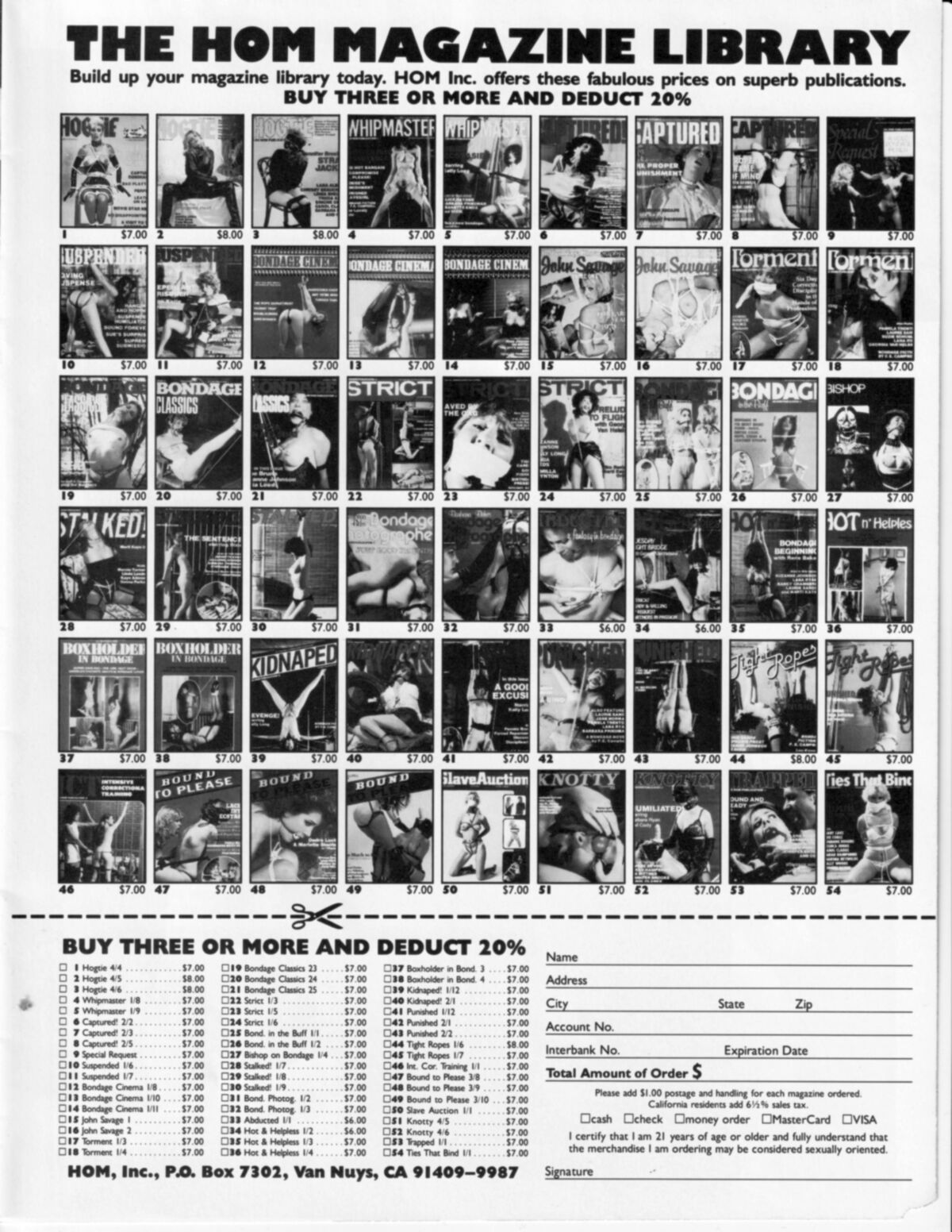 Agencia de niñas secuestradas de la revista vintage bondage