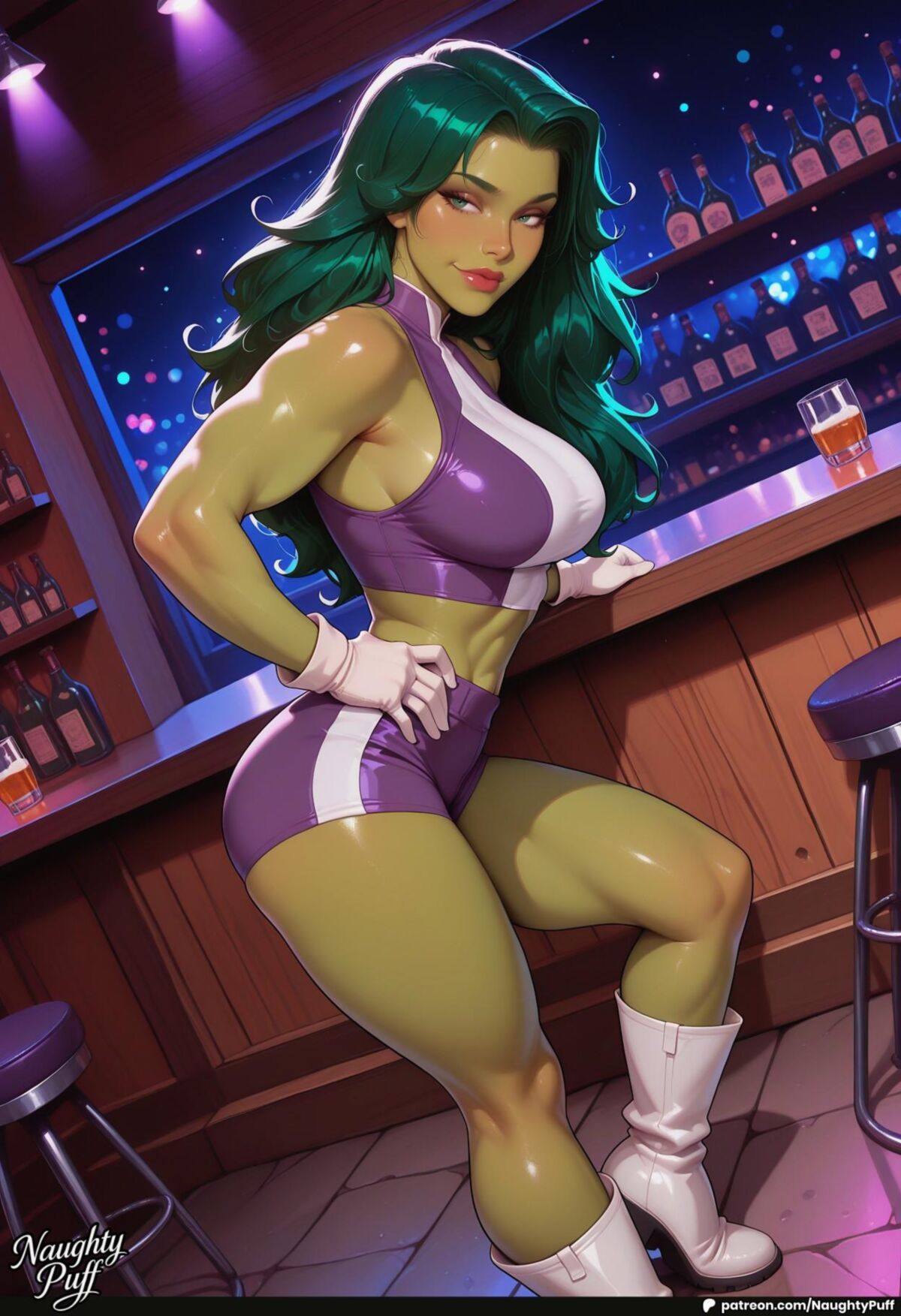 Marvel ela Hulk e sua buceta verde foderam