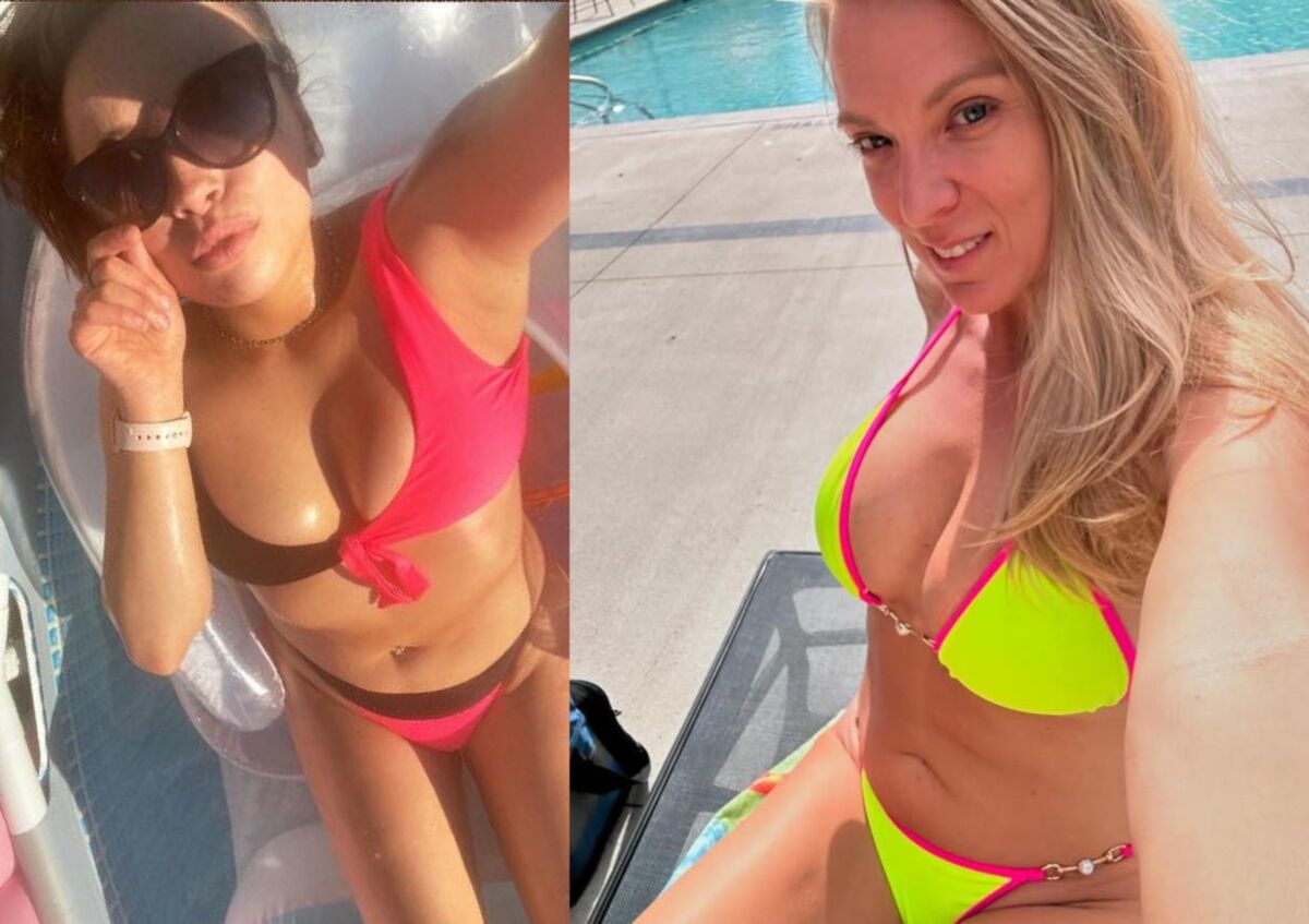 Jessie Thong Teen vs Nicole Blonde Milf Bikinis