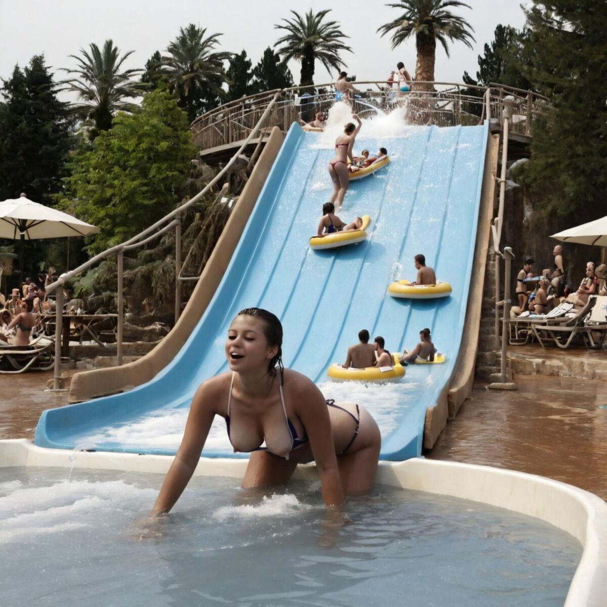 Emily und ihre Freunde im Aqua Park (Fabularius AI)