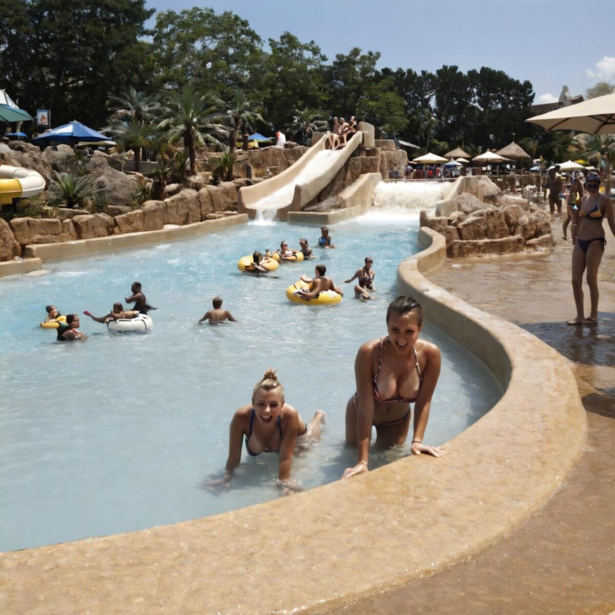 Emily und ihre Freunde im Aqua Park (Fabularius AI)