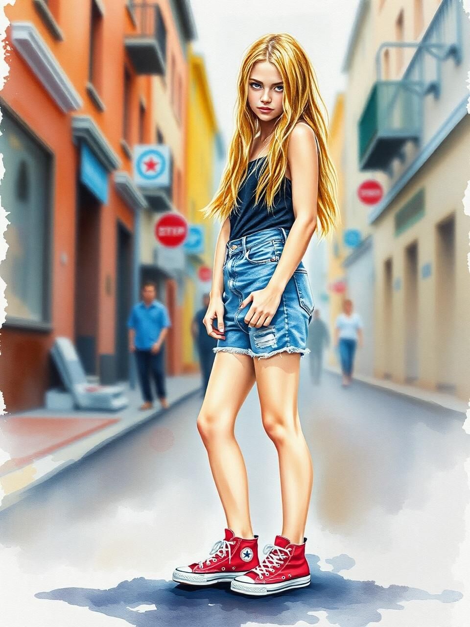 Mädchen in Converse