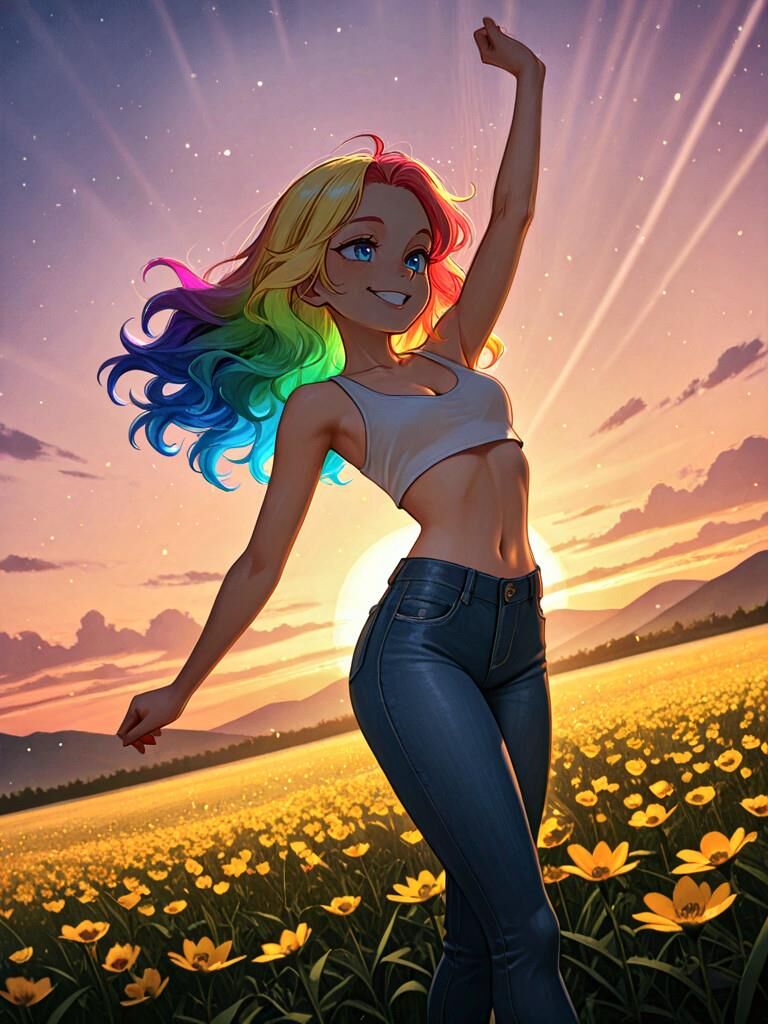 Rainbow Haired Girl V.