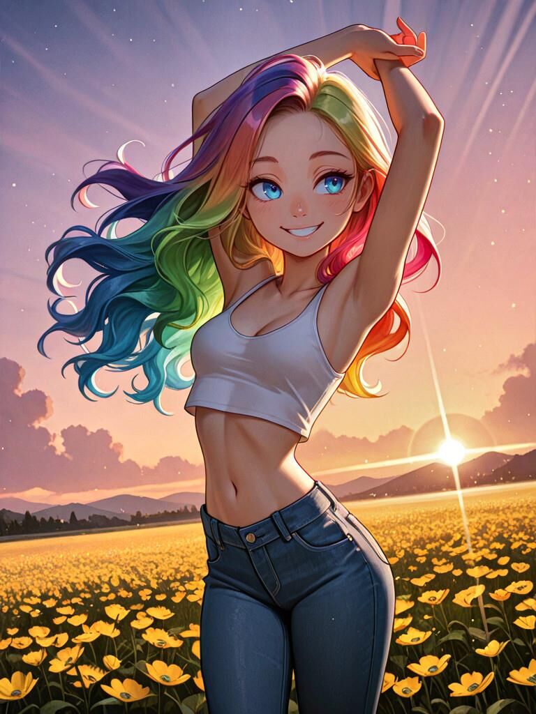 Rainbow Haired Girl V.