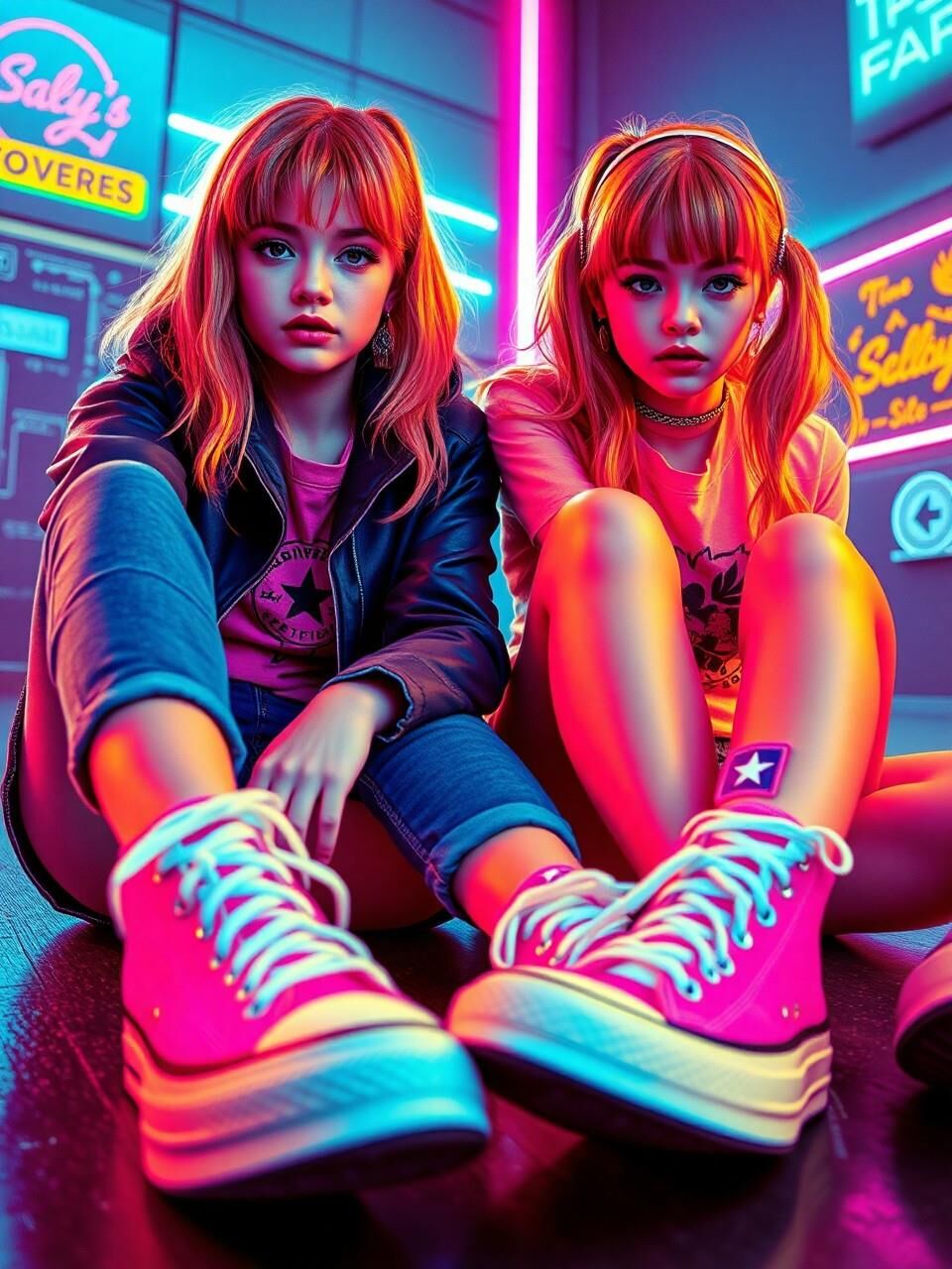 Mädchen in Converse