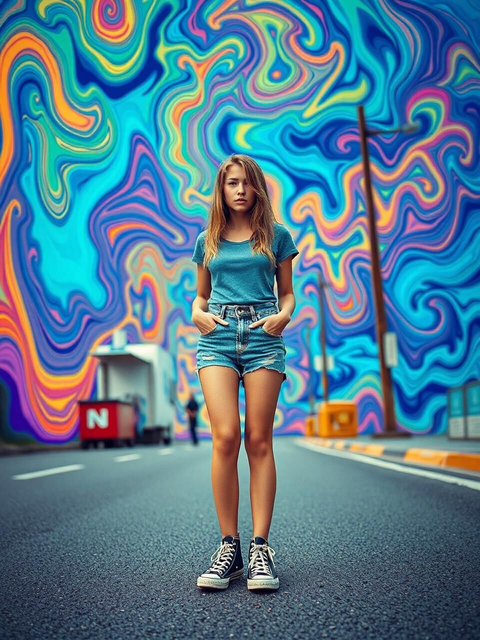 Mädchen in Converse