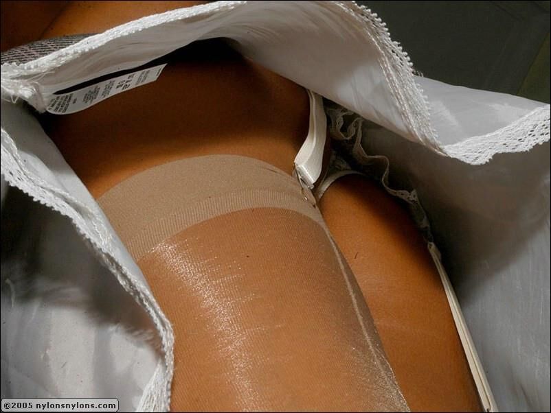 Linha de nylons de nylons de nylons de pernas quentes