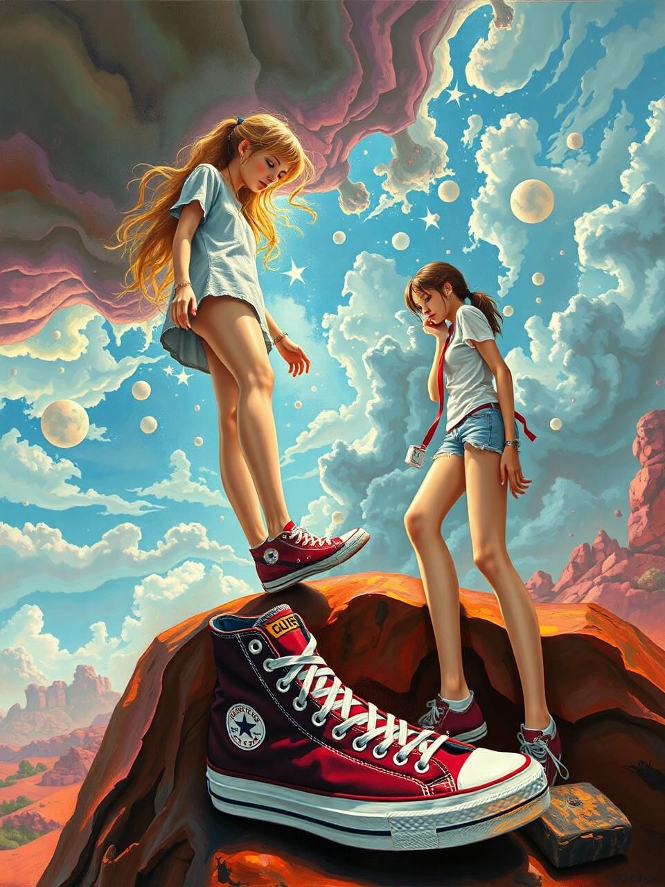 Mädchen in Converse