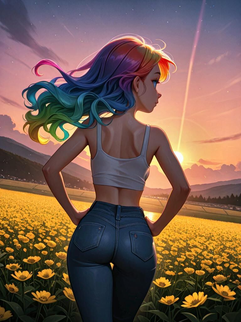 Rainbow Haired Girl V.