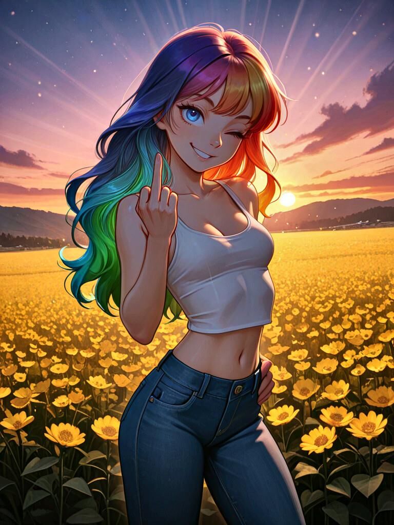 Rainbow Haired Girl V.