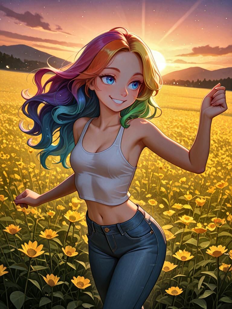 Rainbow Haired Girl V.