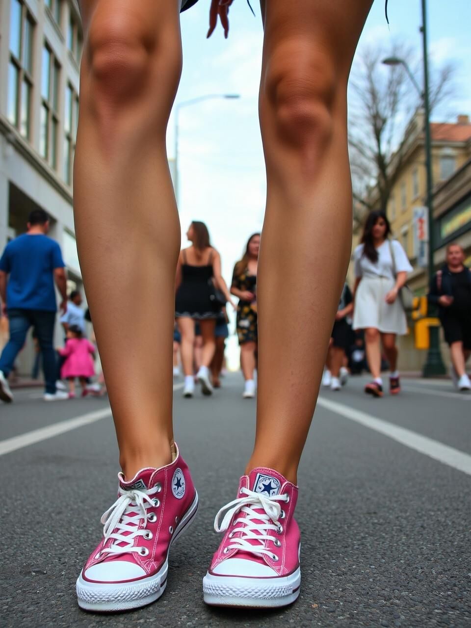Mädchen in Converse