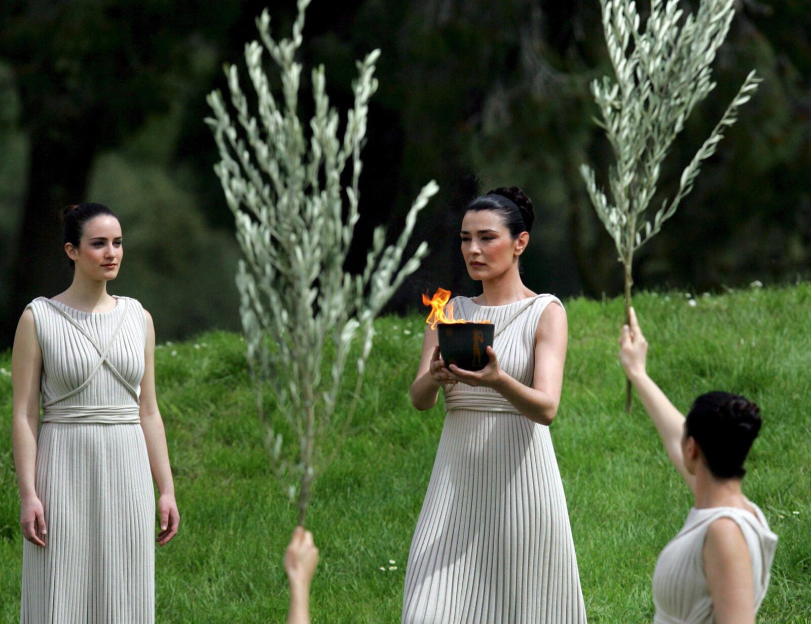 La cérémonie grecque de la flamme olympique