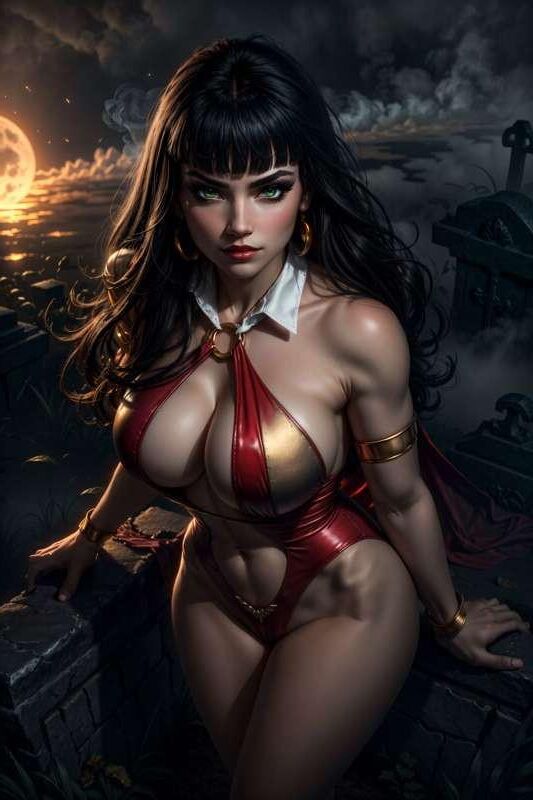 Heiße Vampirella, die sie beißt, schau aus
