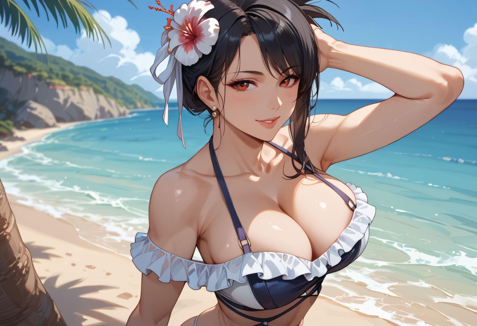 Final Fantasy Tifa on the Beach Bikini und gefickt