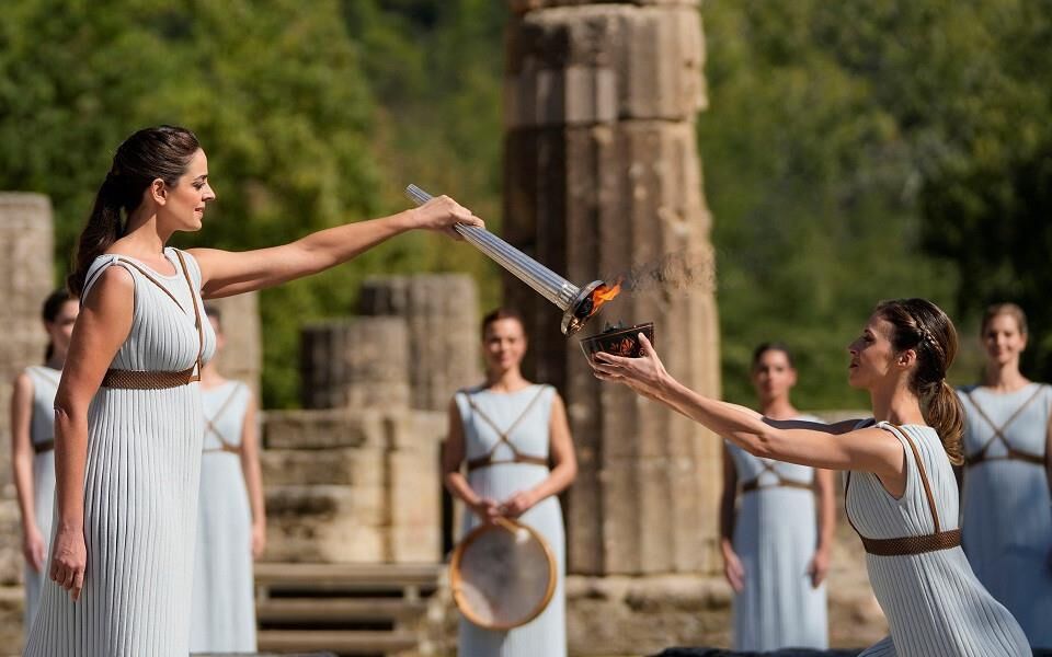 La cérémonie grecque de la flamme olympique