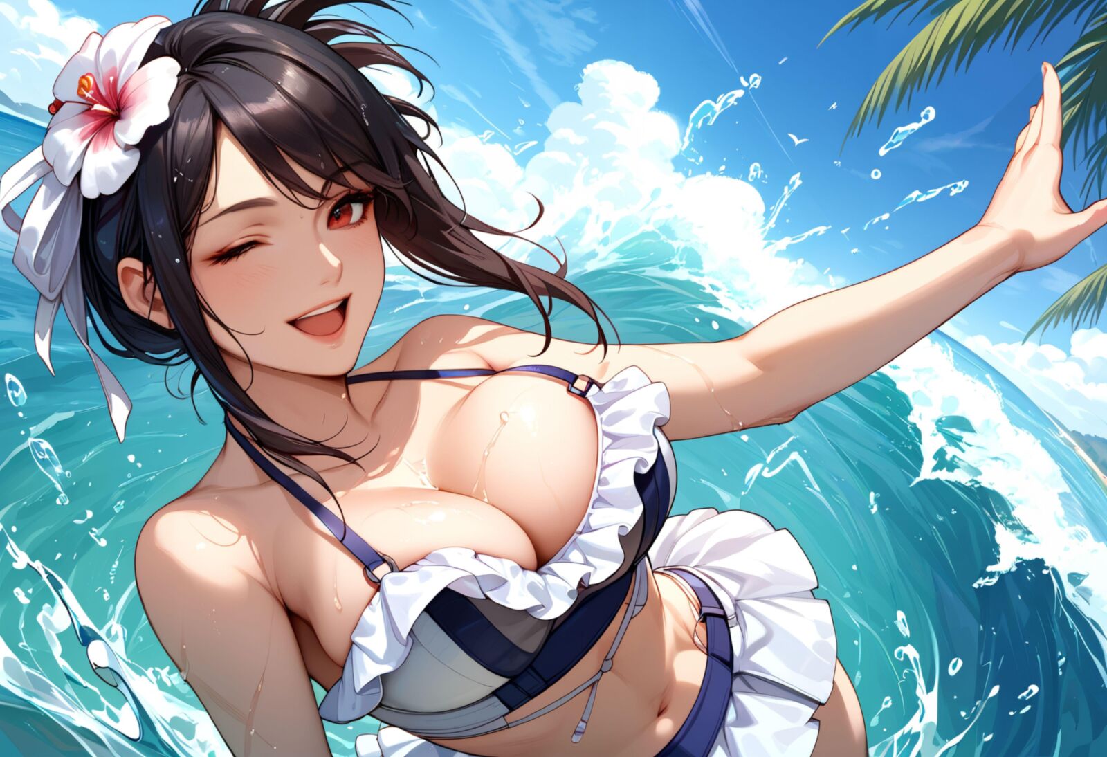 Final Fantasy Tifa on the Beach Bikini und gefickt