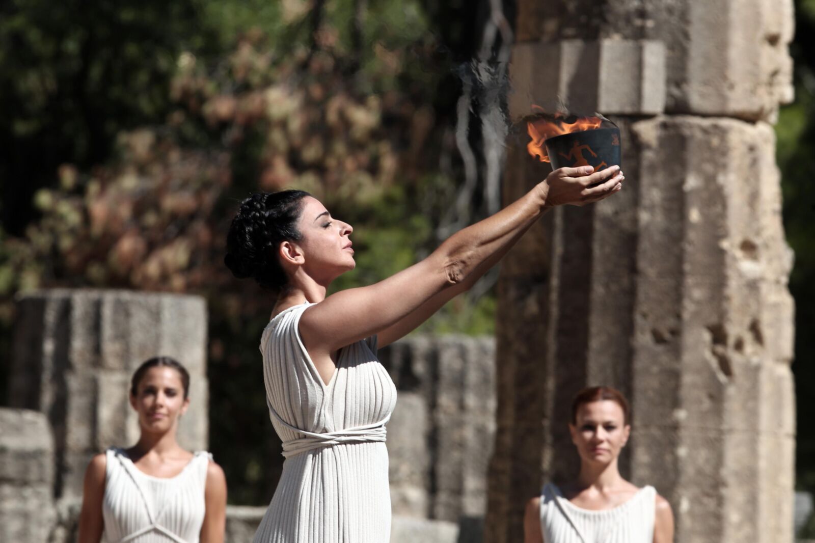 La cérémonie grecque de la flamme olympique