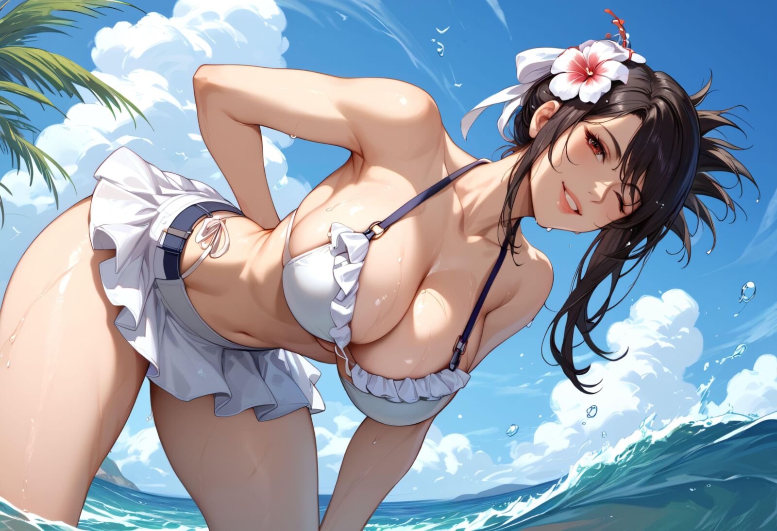 Final Fantasy Tifa on the Beach Bikini und gefickt