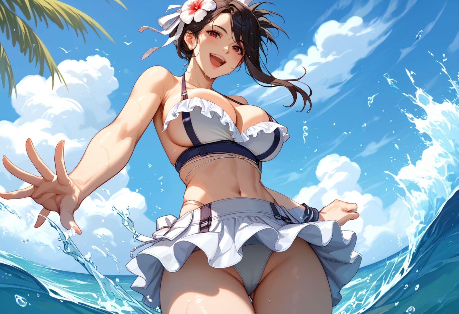 Final Fantasy Tifa on the Beach Bikini und gefickt