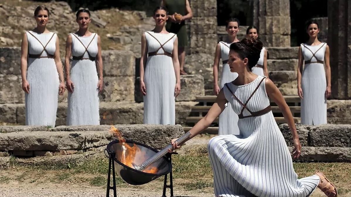 La cérémonie grecque de la flamme olympique
