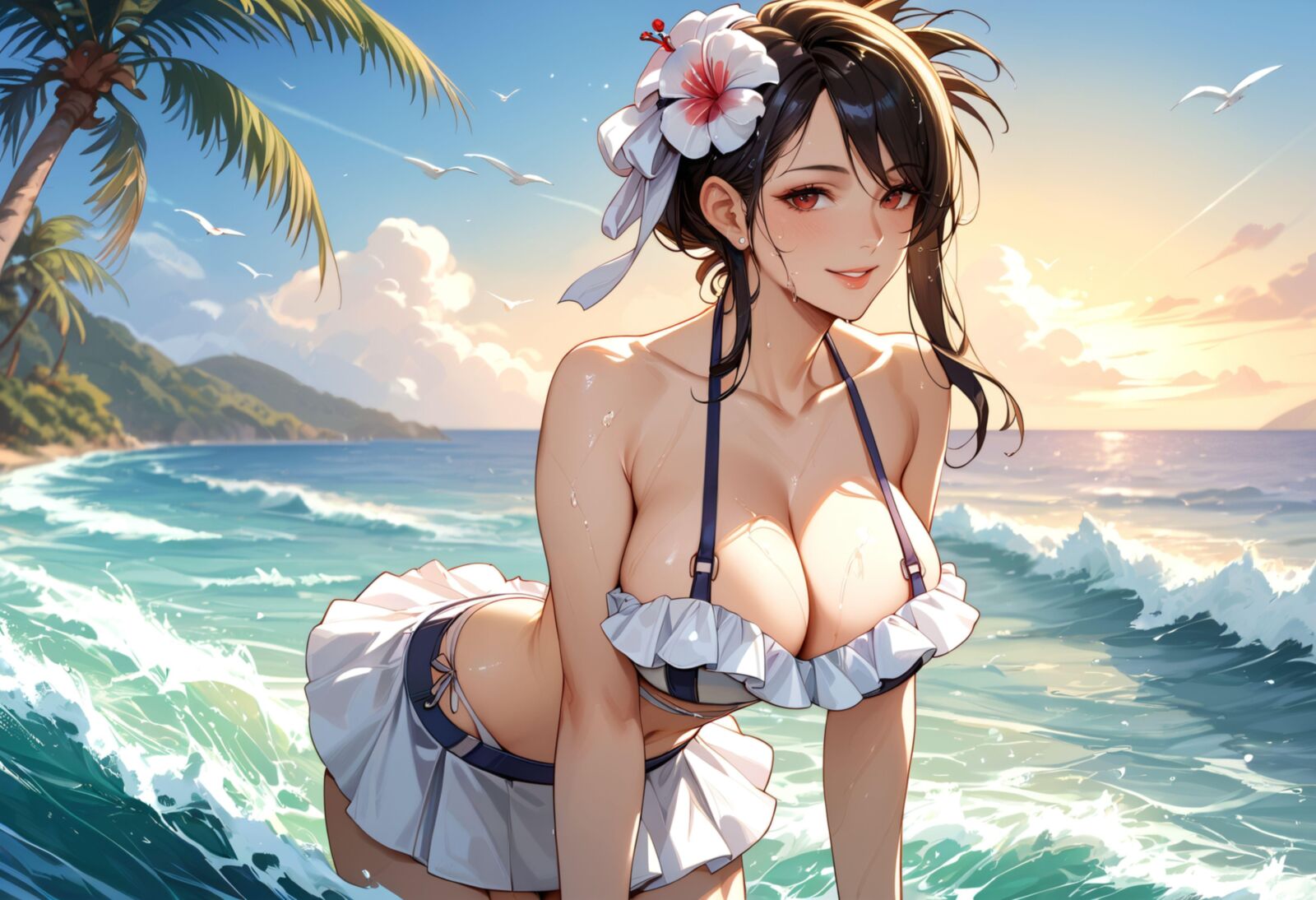 Final Fantasy Tifa on the Beach Bikini und gefickt