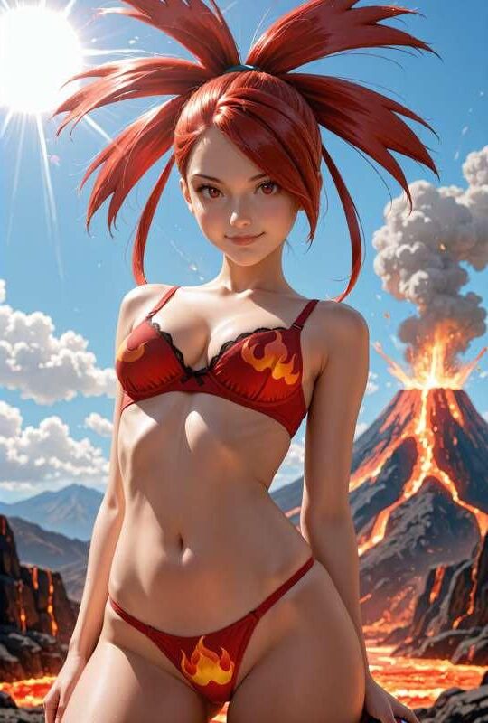 Pokemon Fire Trainer Flannery vom Valcano Hentai